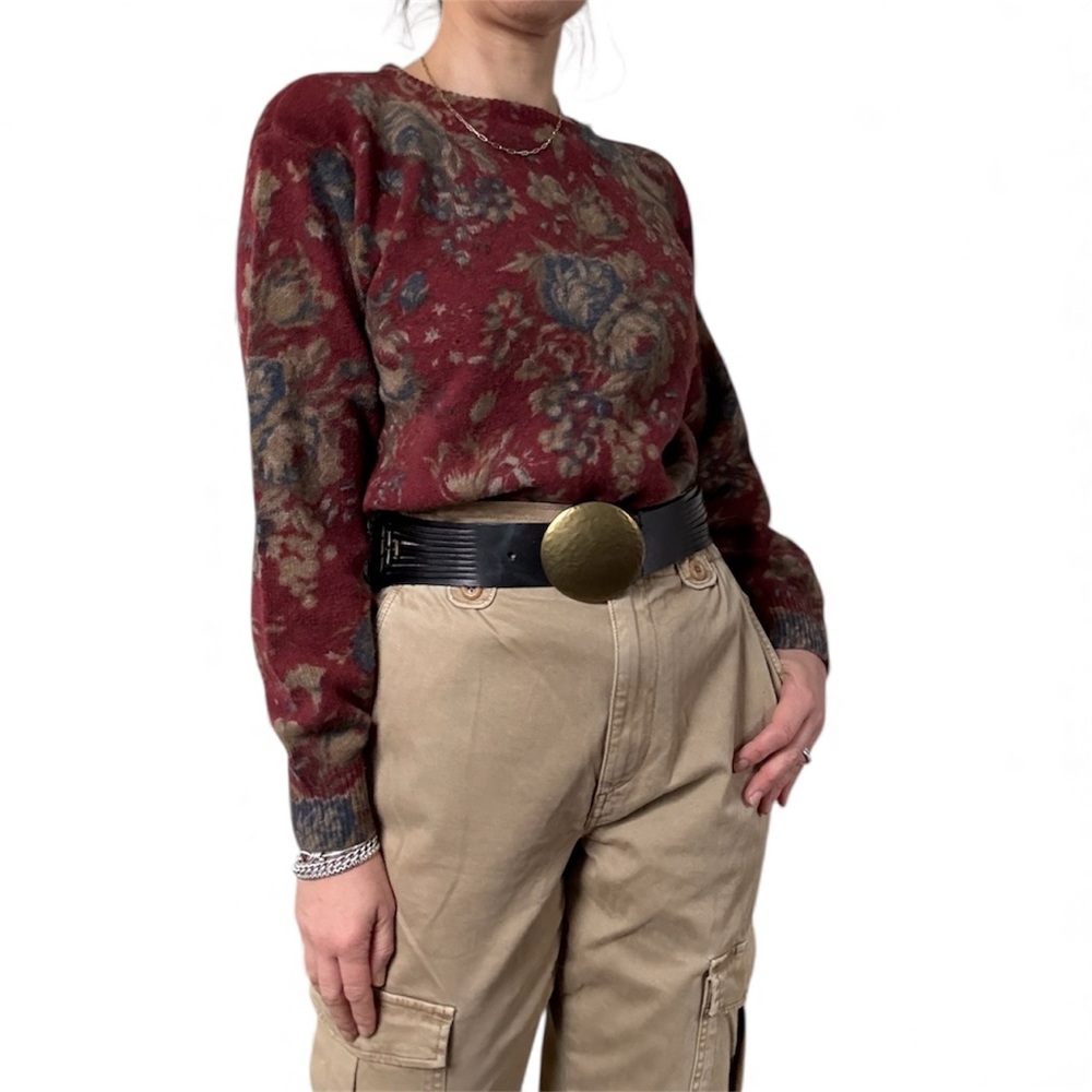 Vintage Ralph Lauren Floral Wool Sweater - Picture 2 of 9